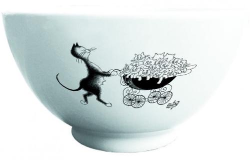Bol Chats Albert Dubout Famille Nombreuse Porcelaine Editions Clouet
