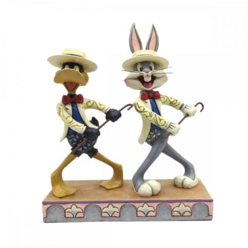 Retrouvez cette collection de figurines façon bois de l'artiste américain Jim Shore en hommage aux dessins animés de Tex Avery, Les Looney Tunes