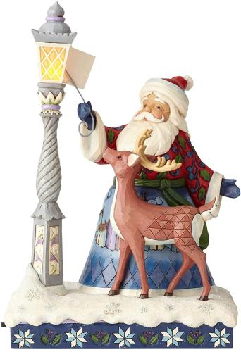 Figurine Père Noël et Réverbère lumineux Jim Shore
